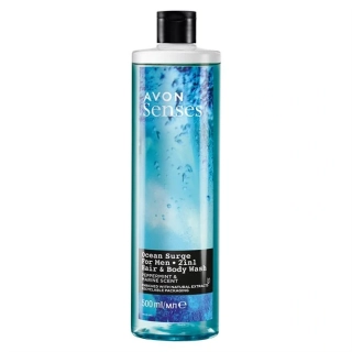 Sprchový gel na tělo a vlasy s vůní moře a máty - 500ml