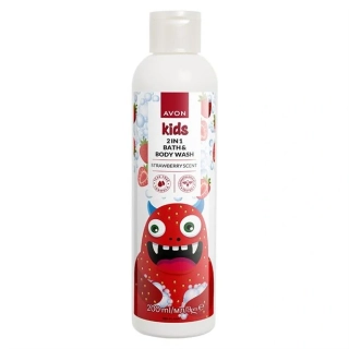 Jemný sprchový gel a pěna do koupele 2 v 1 s jahodou - 250ml